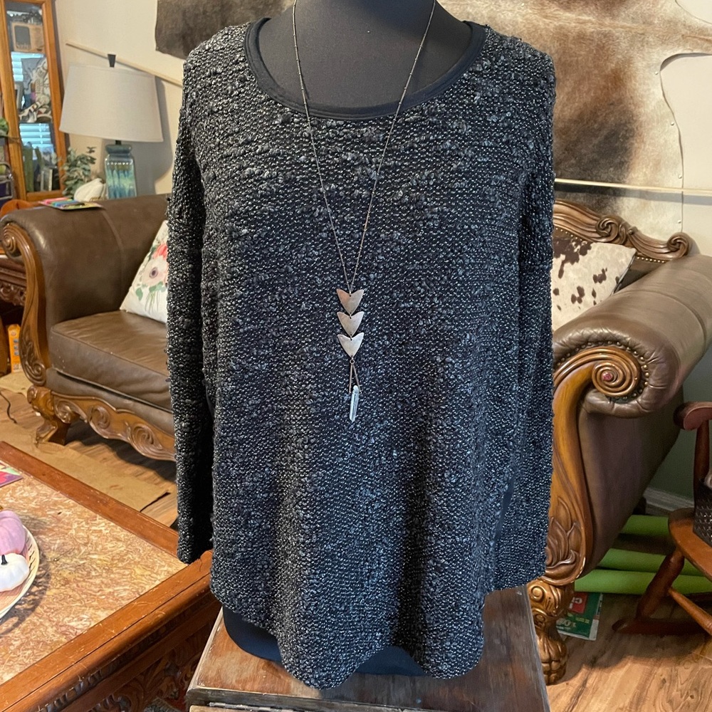 Fab’rik black shimmering sliver sweater